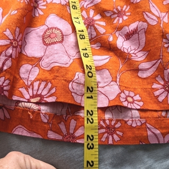 𝅺FREE People Miss Daisy Off the Shoulder Floral Cotton Top S nwt - Picture 9 of 13